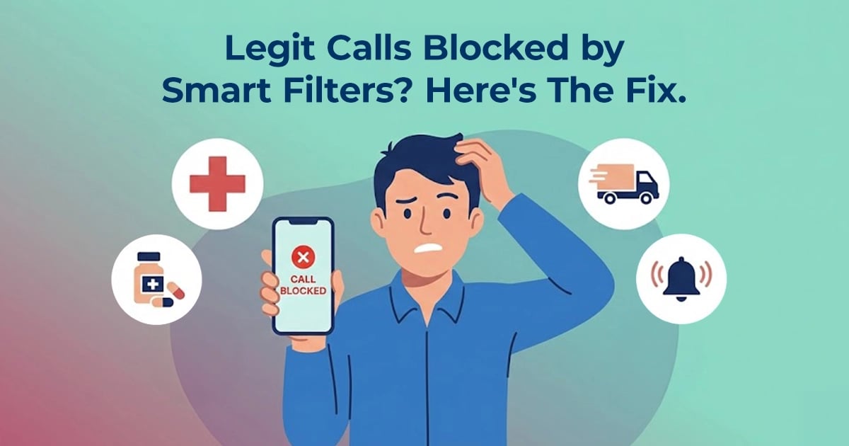 Person checking smartphone call settings after important calls were blocked by spam filtering.